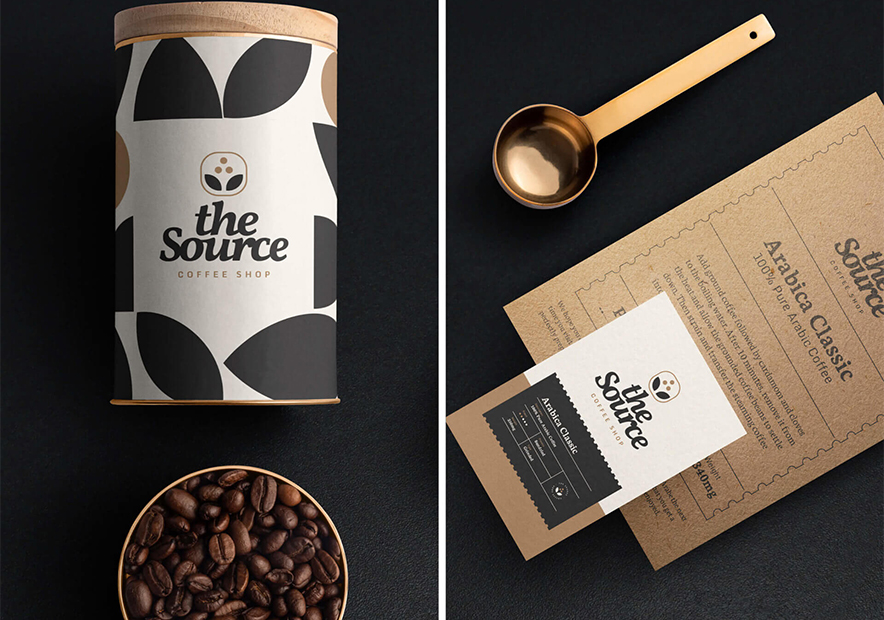 咖啡豆的罐子包装和咖啡厅的标签.jpg