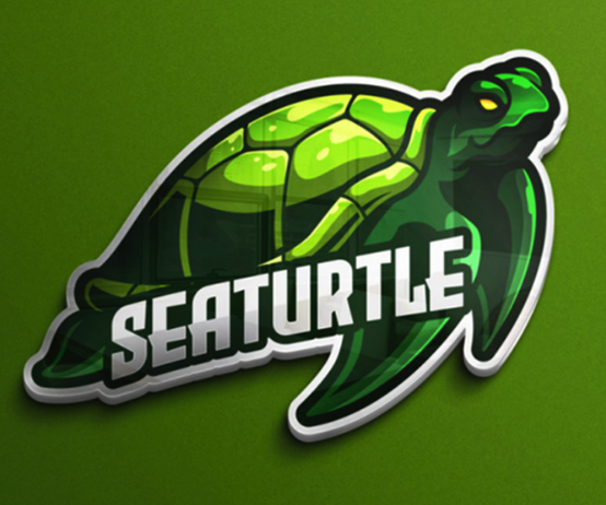 酷酷的绿色渐变海龟logo.png
