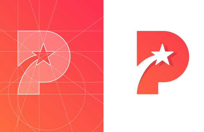P字母与五角星logo设计.png