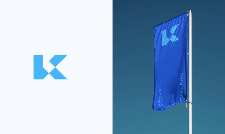设计感的K字母logo与旗帜.png