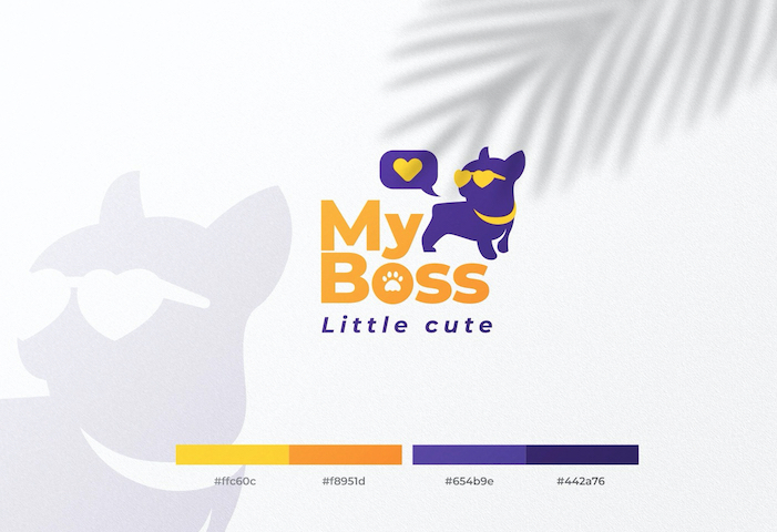 My Boss宠物标志设计中的文字采用圆角无衬线字体，为整体设计增添了可爱的感觉，让人想起心爱的宠物.jpg